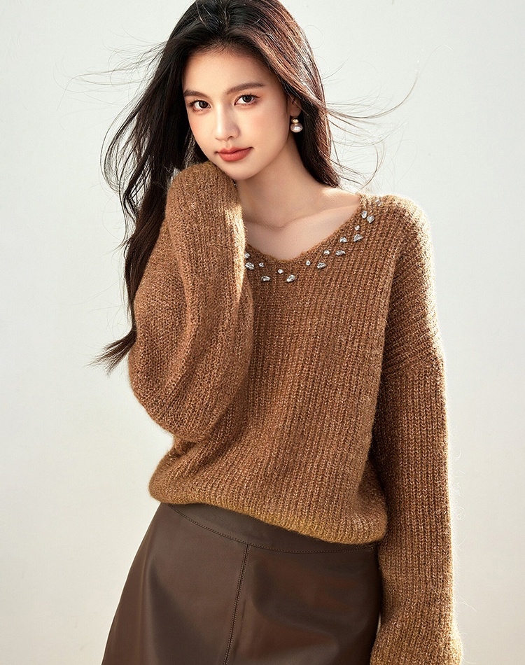 Knitted inside the ride tops autumn and winter sweater