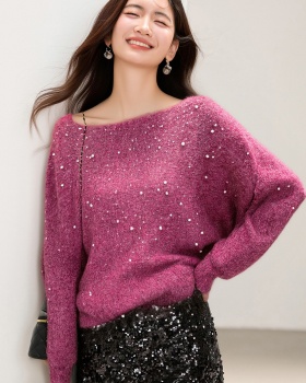 All-match lazy sweater slim tops for women