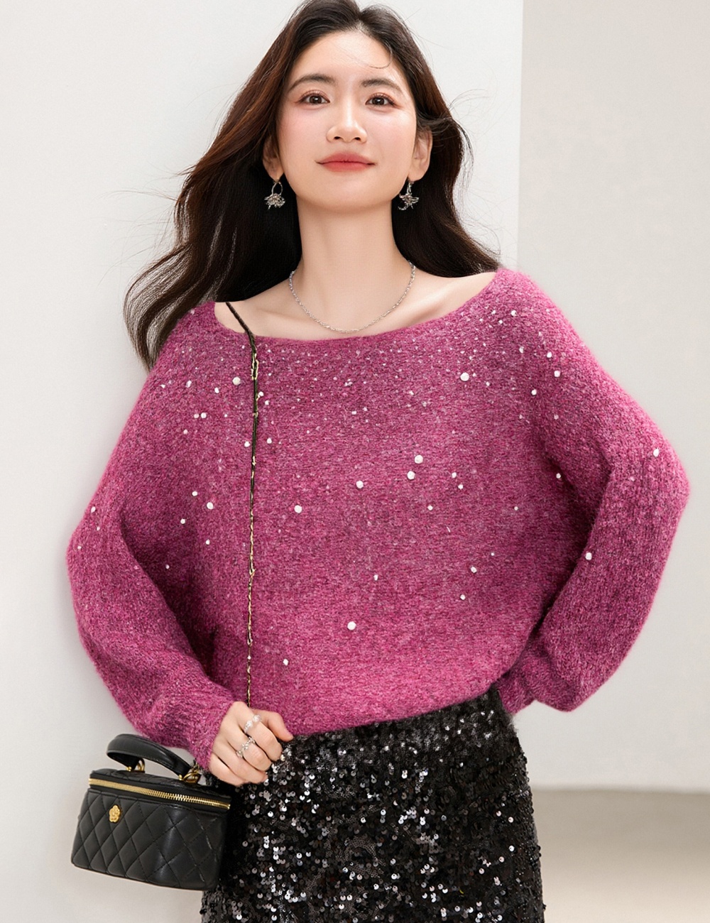 All-match lazy sweater slim tops for women