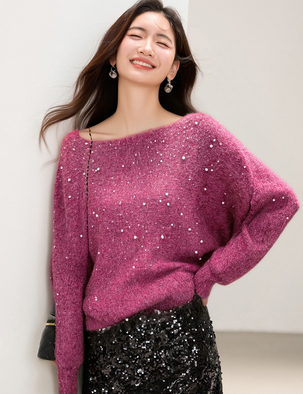 All-match lazy sweater slim tops for women