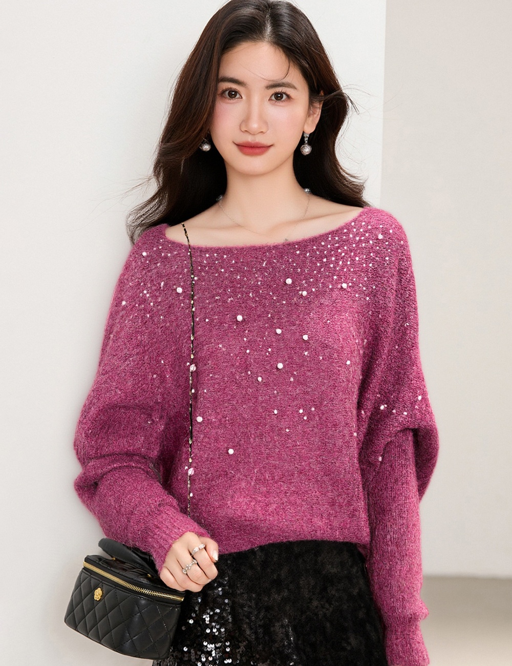 All-match lazy sweater slim tops for women