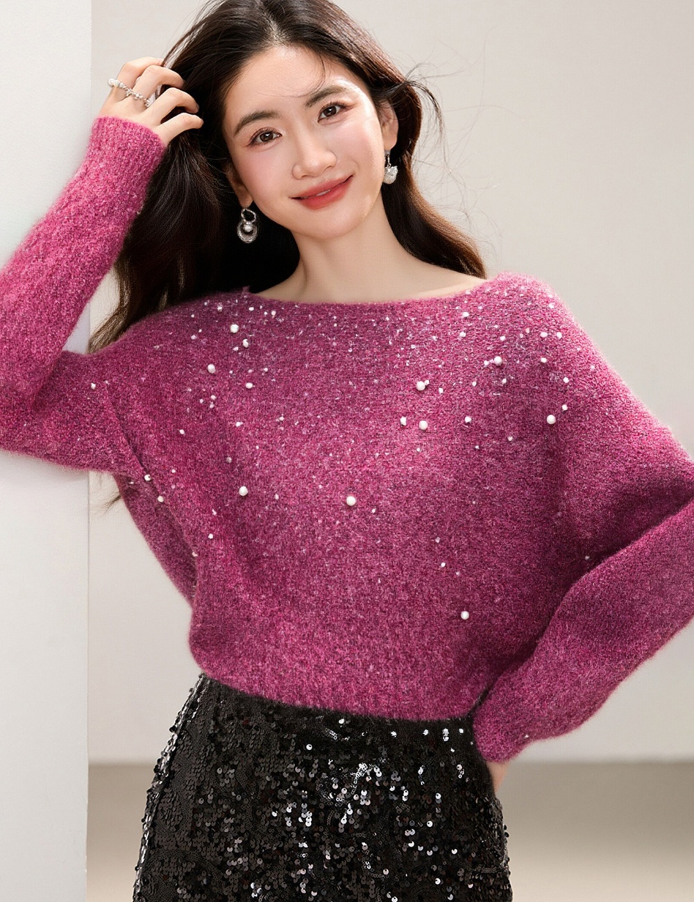 All-match lazy sweater slim tops for women