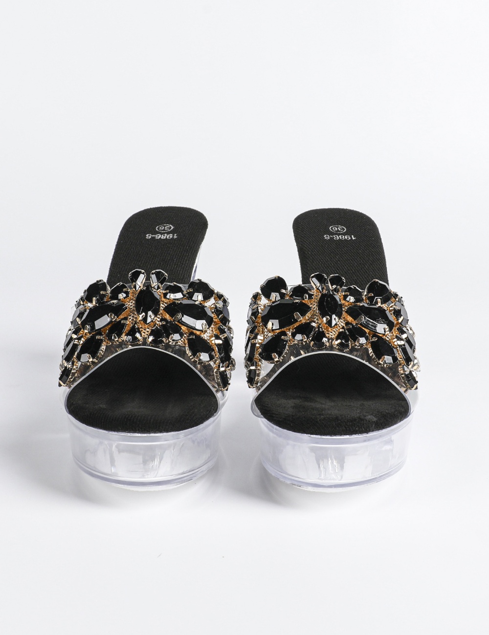 Crystal thick high-heeled shoes pole dancing shoes for women