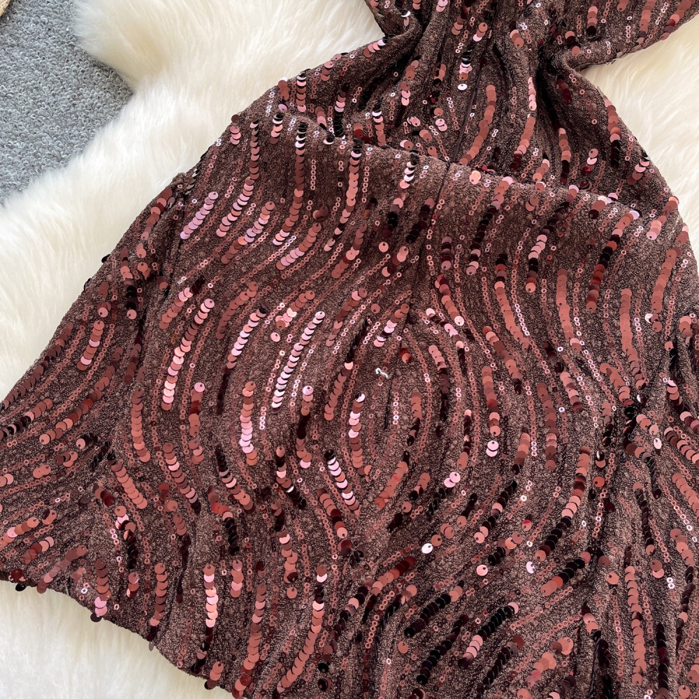 Ladies sling dress light luxury sequins formal dress