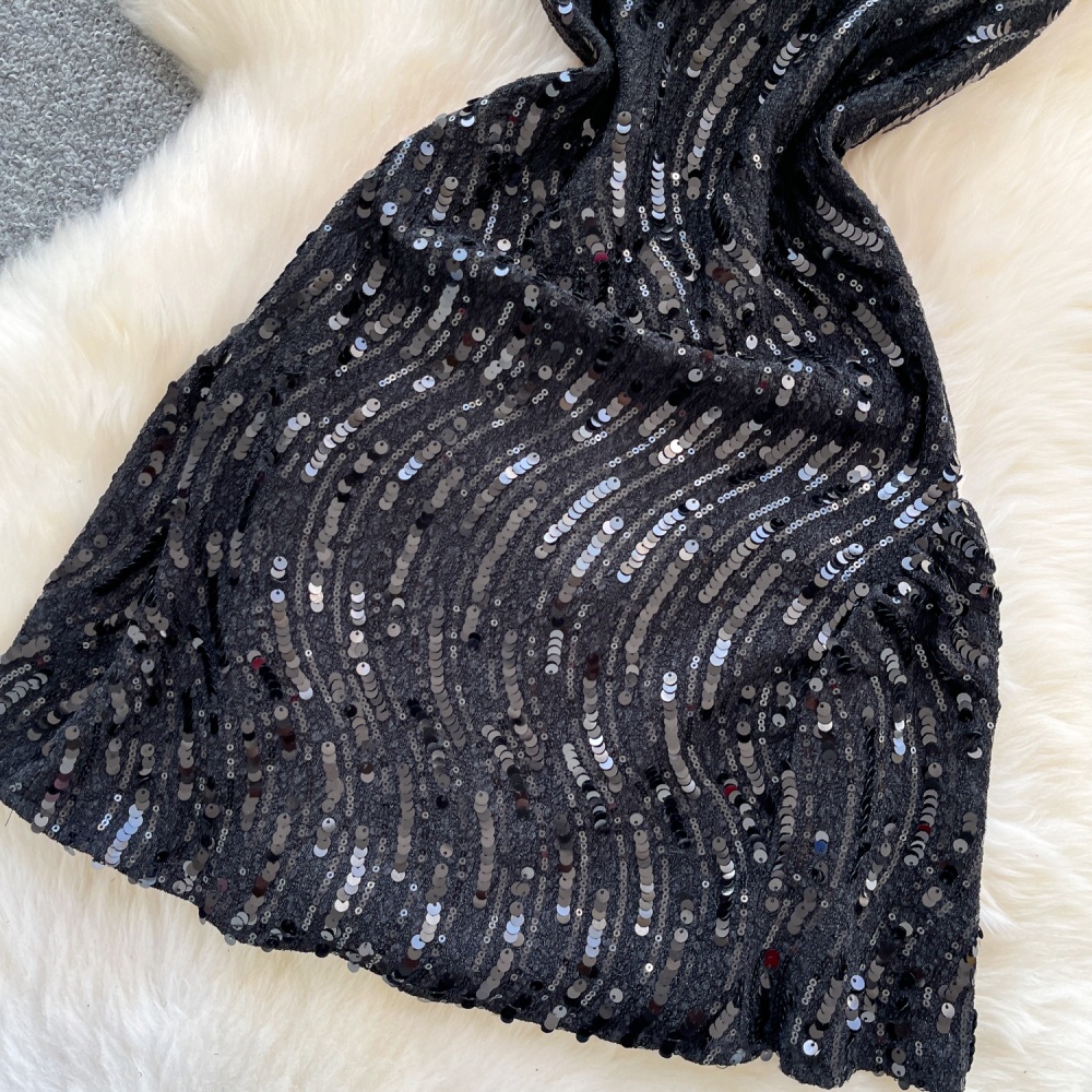 Ladies sling dress light luxury sequins formal dress