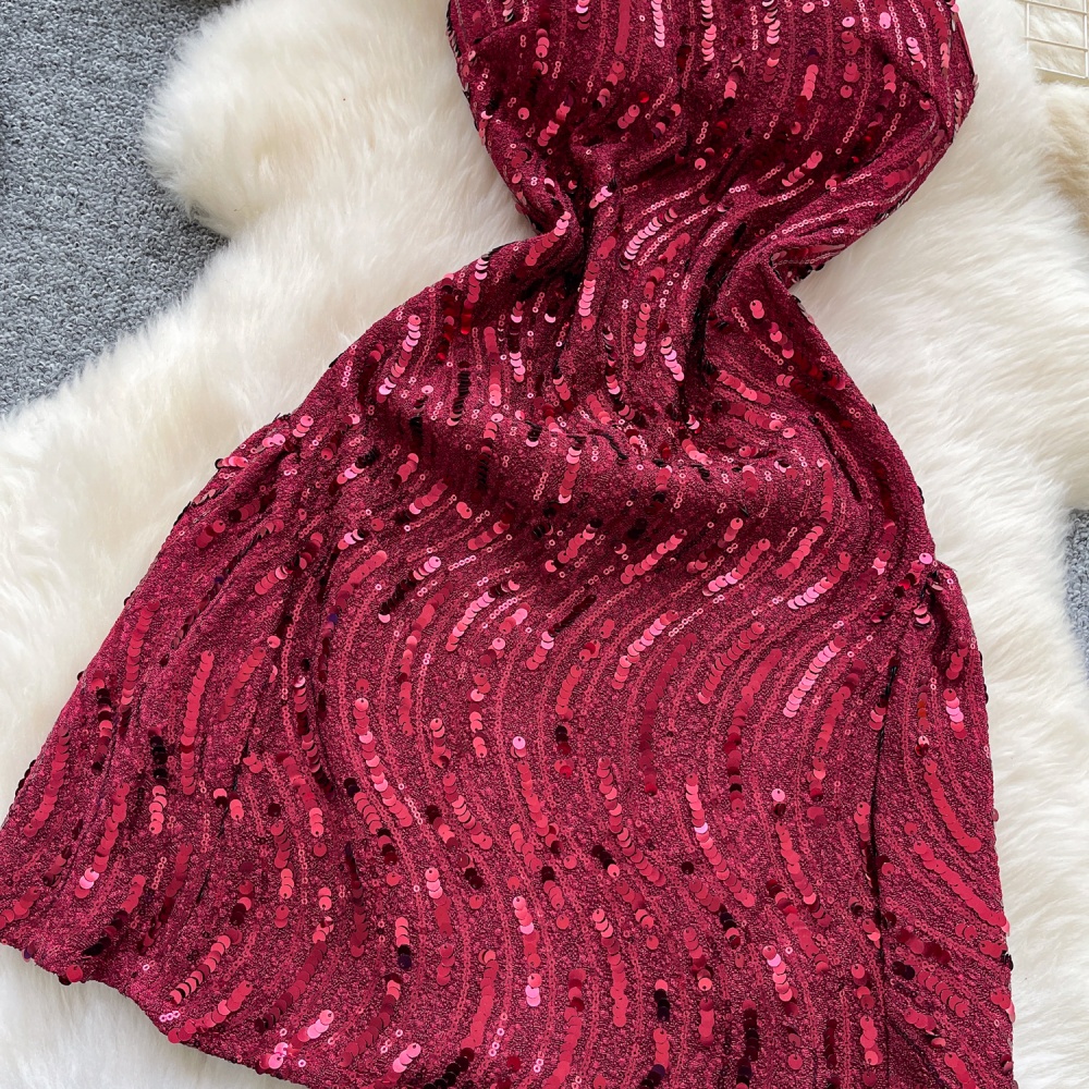 Ladies sling dress light luxury sequins formal dress