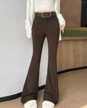 Thermal retro pants elasticity plus velvet belt
