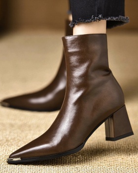 Autumn and winter all-match short boots pointed boots