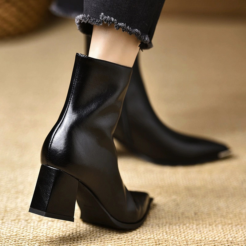 Autumn and winter all-match short boots pointed boots