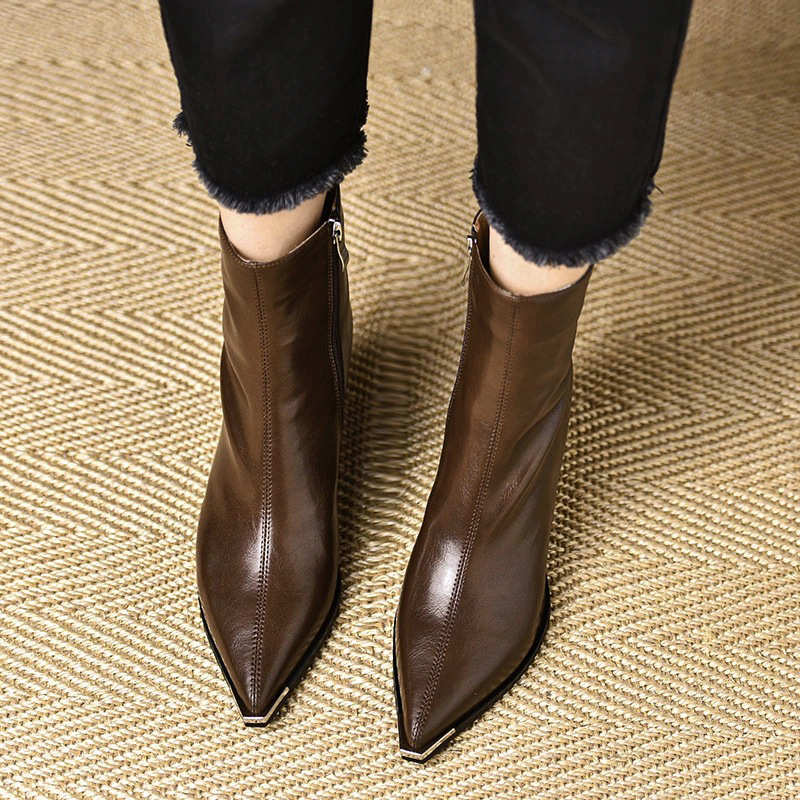 Autumn and winter all-match short boots pointed boots