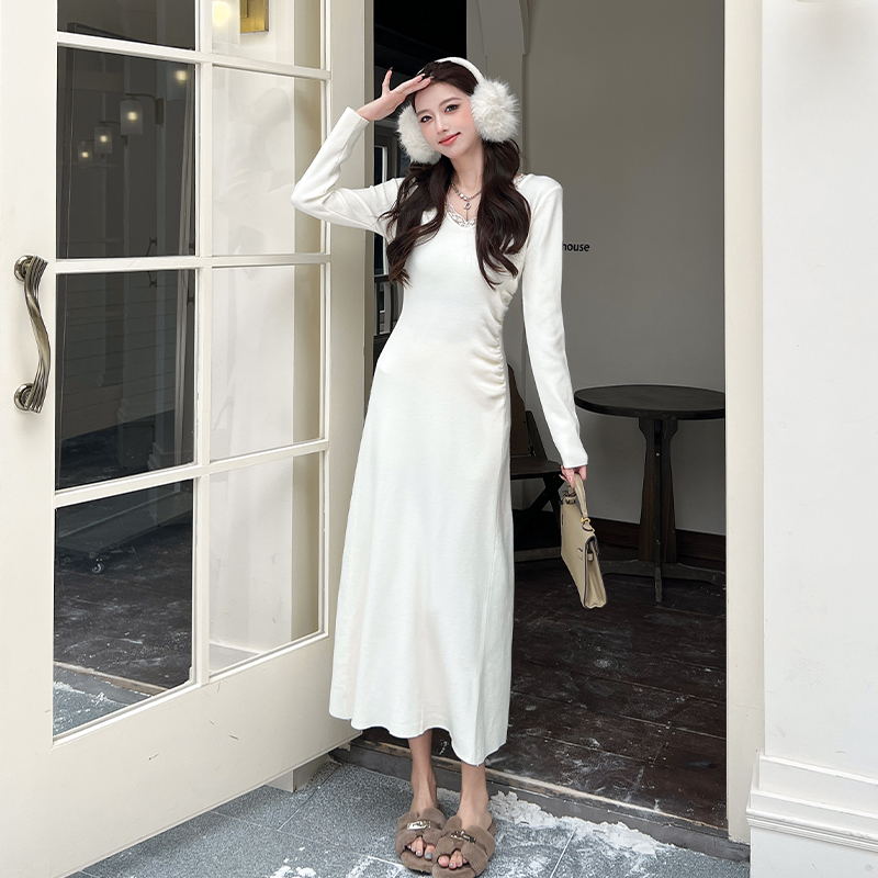 France style long sleeve tender dress for women
