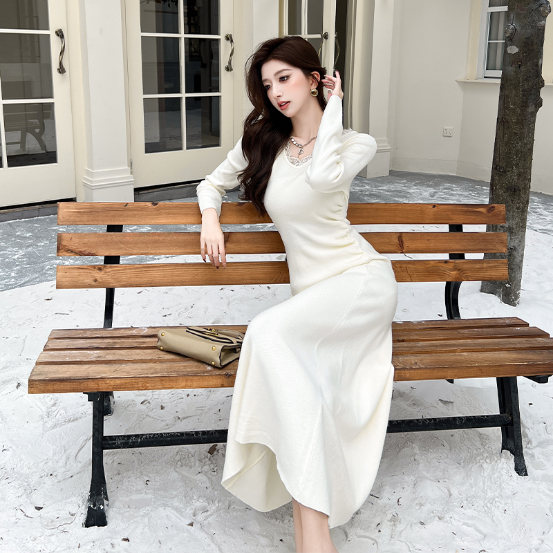 France style long sleeve tender dress for women