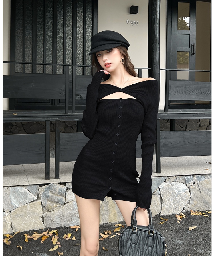 Slim T-back autumn and winter dress for women