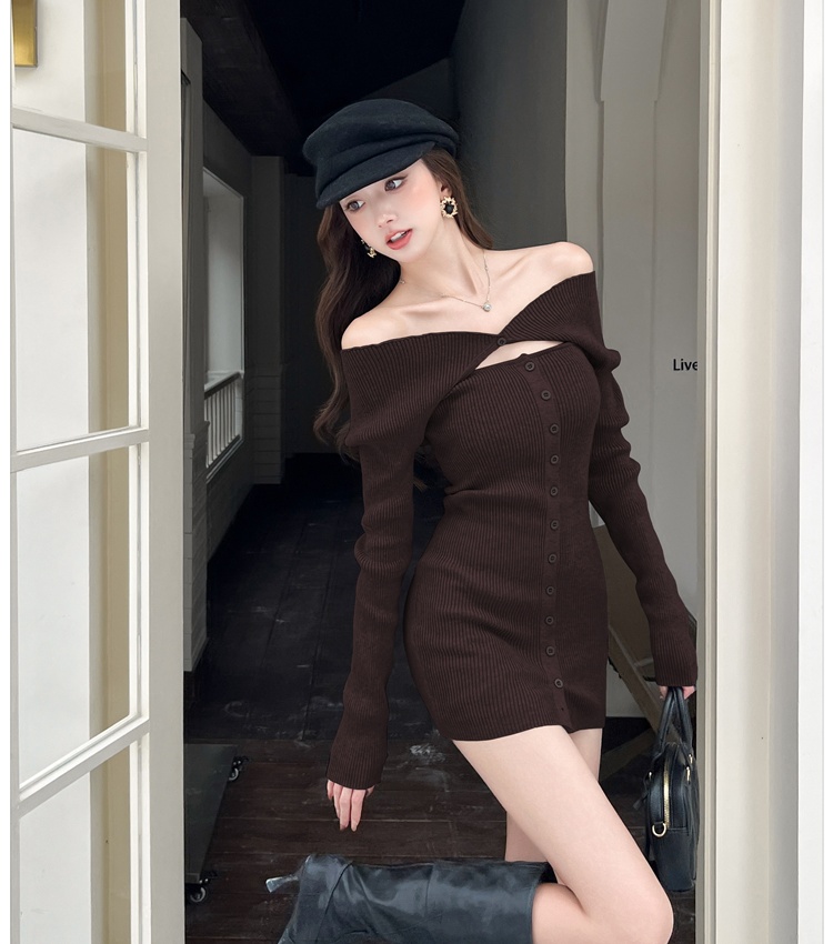 Slim T-back autumn and winter dress for women
