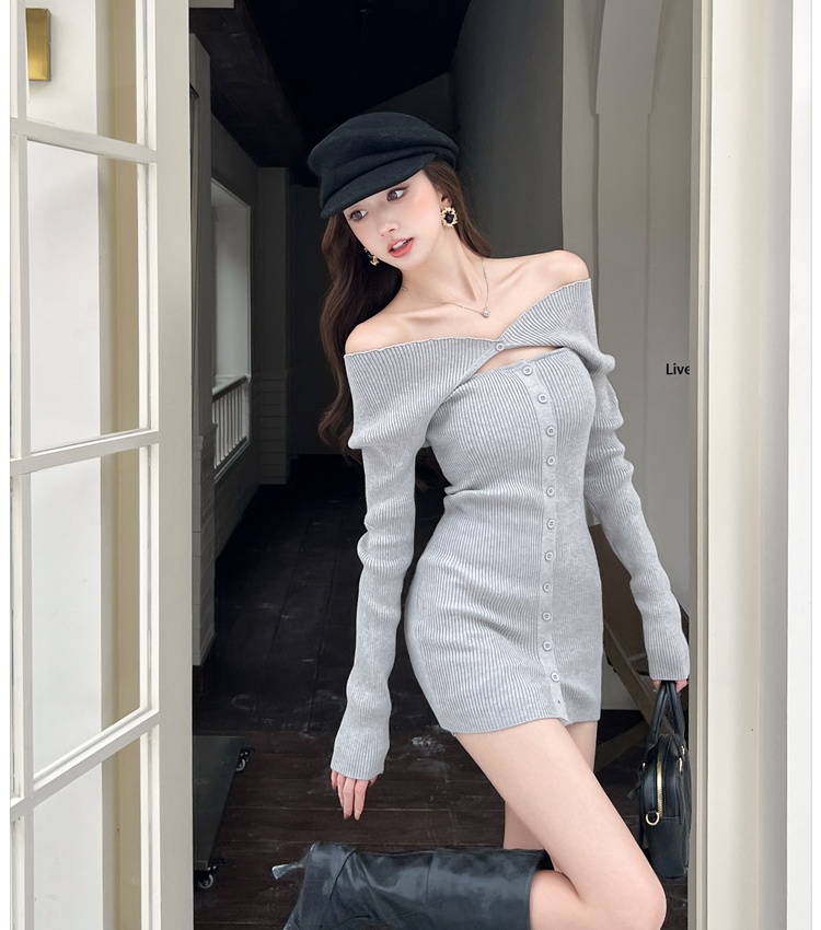 Slim T-back autumn and winter dress for women