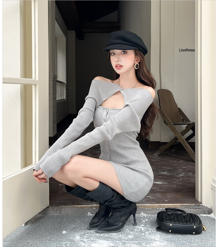 Slim T-back autumn and winter dress for women