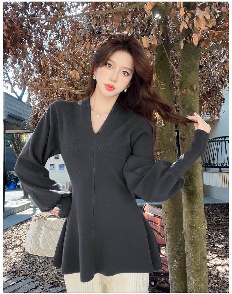 Temperament tender sweater purple tops for women