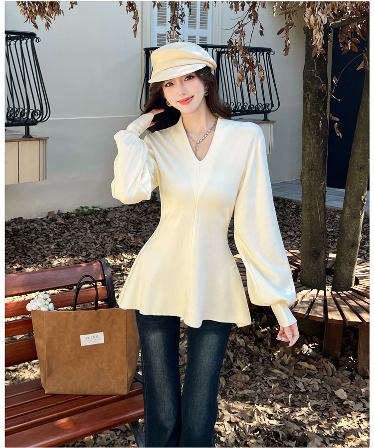 Temperament tender sweater purple tops for women