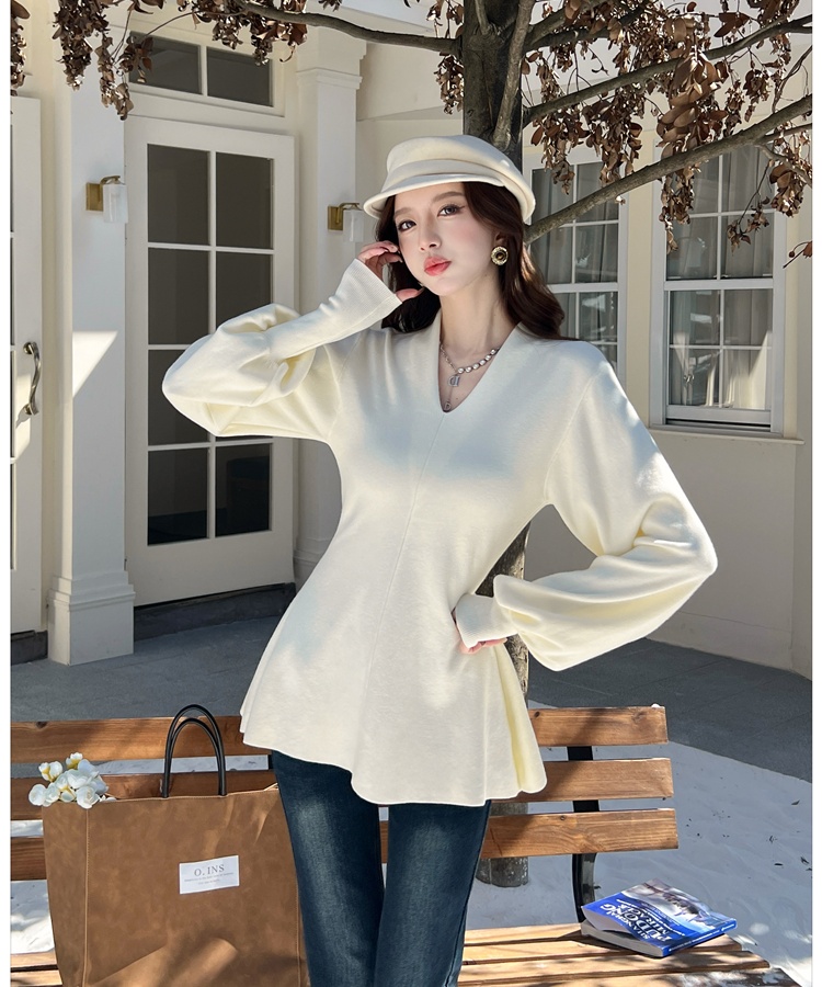 Temperament tender sweater purple tops for women