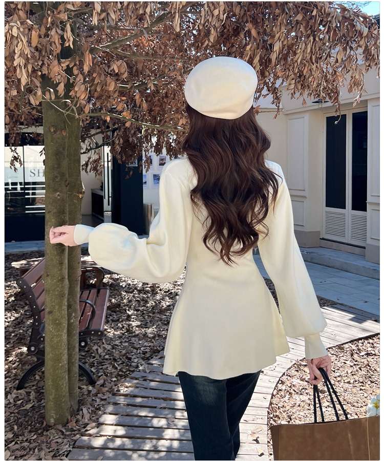 Temperament tender sweater purple tops for women