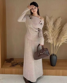 Temperament skirt high waist tops 2pcs set for women