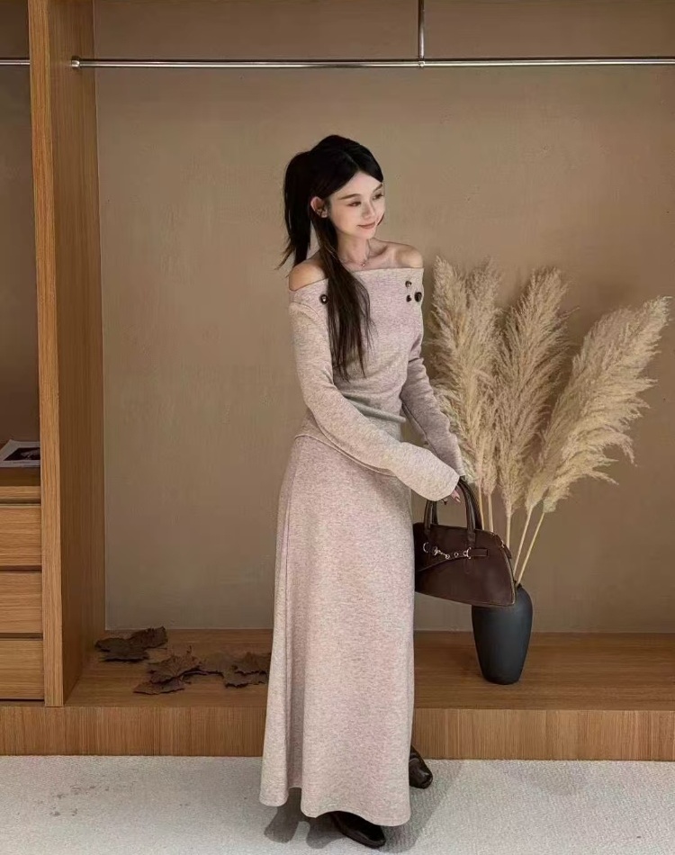 Temperament skirt high waist tops 2pcs set for women