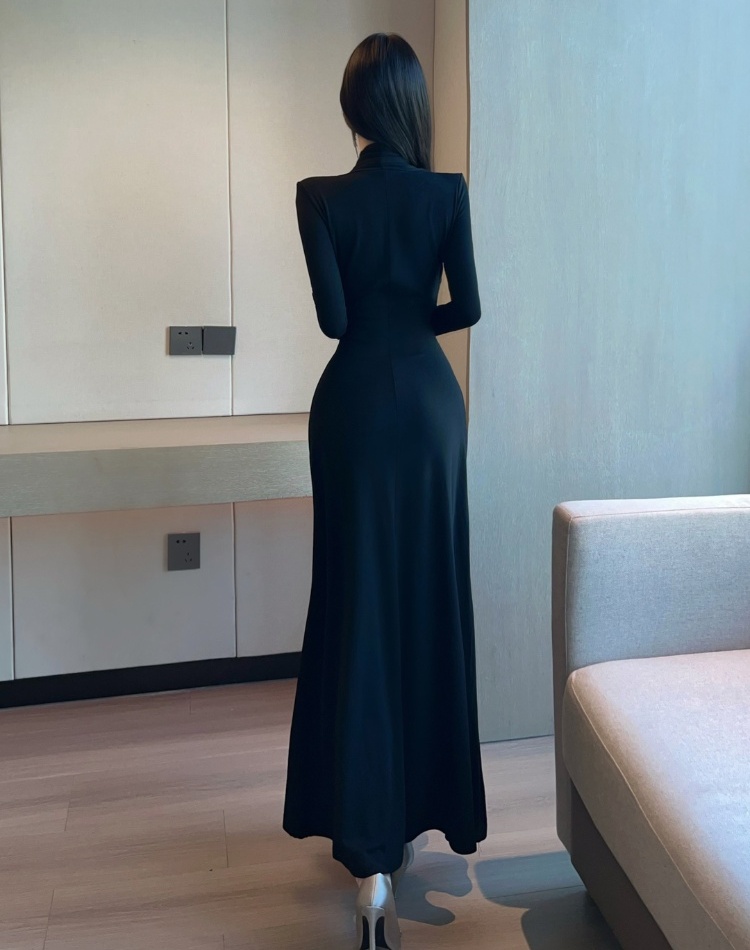 Sexy thick long dress long sleeve dress for women