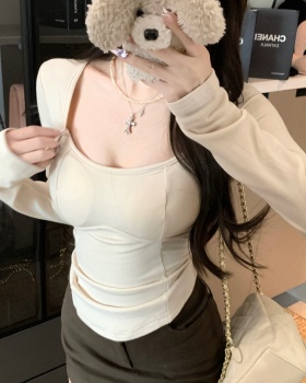 Bottoming tops with chest pad T-shirt for women