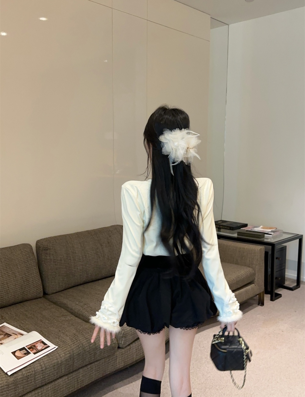 Winter embroidery tops Chinese style skirt a set for women