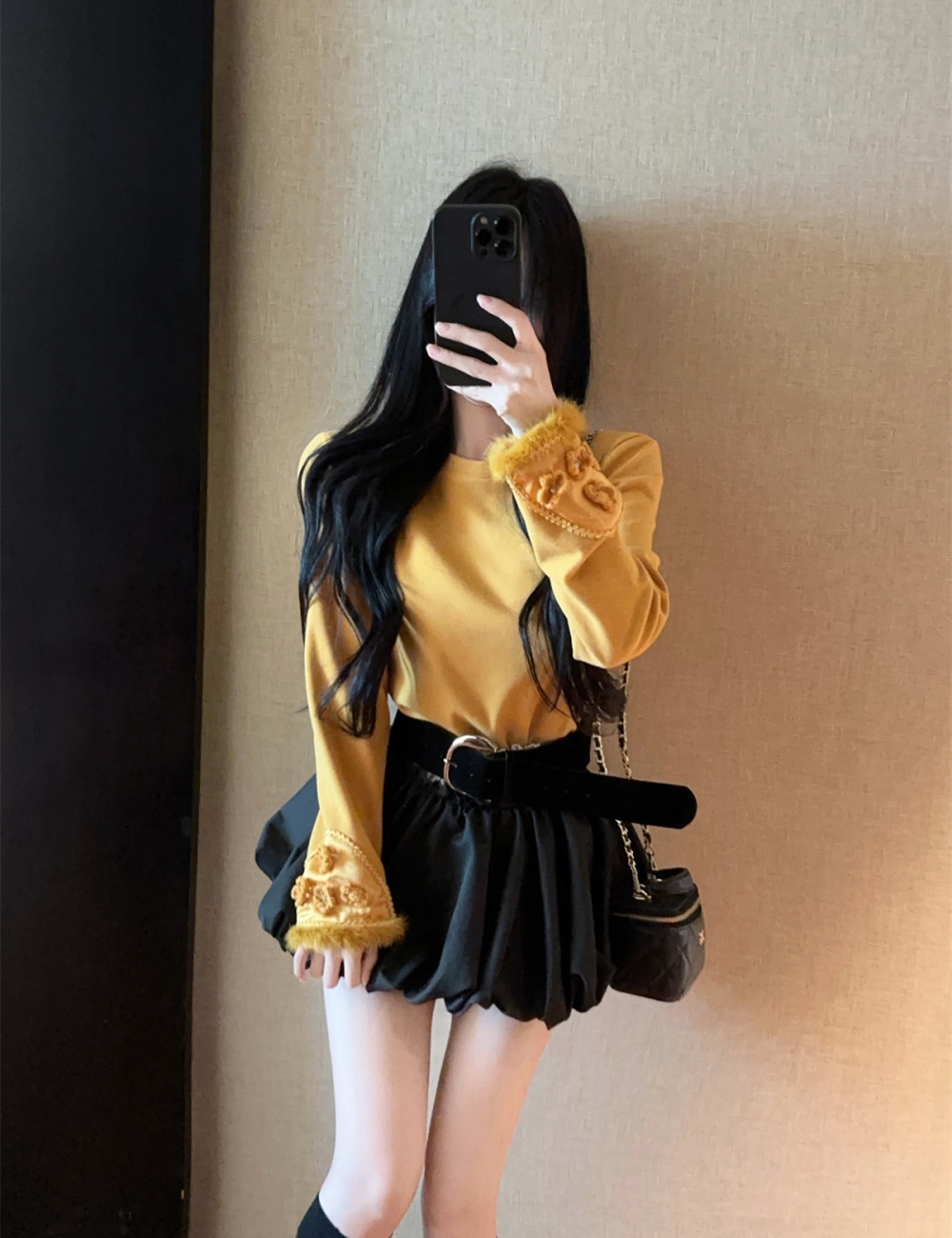 Winter embroidery tops Chinese style skirt a set for women