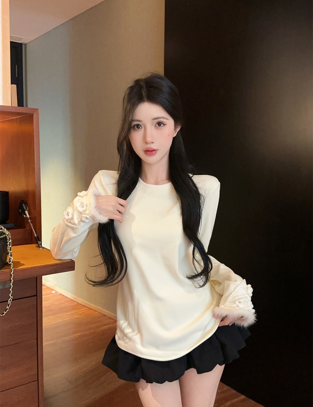 Winter embroidery tops Chinese style skirt a set for women