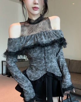 Tassels splice elmo enticement lace strapless tops