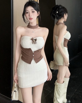 Fluffy outdoor sports enticement dress