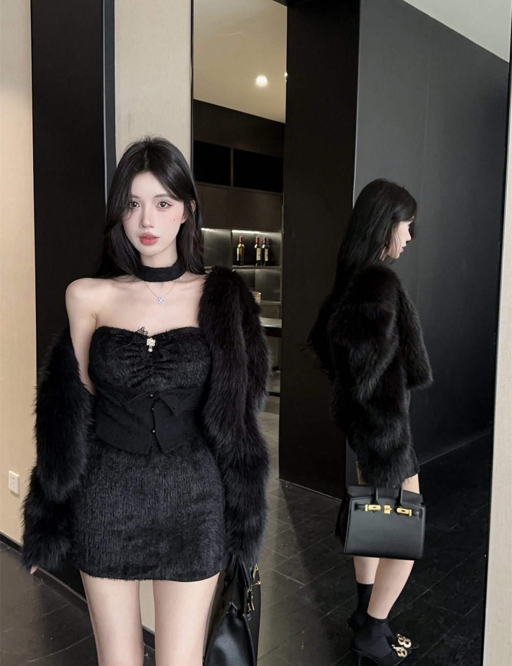 Fluffy outdoor sports enticement dress