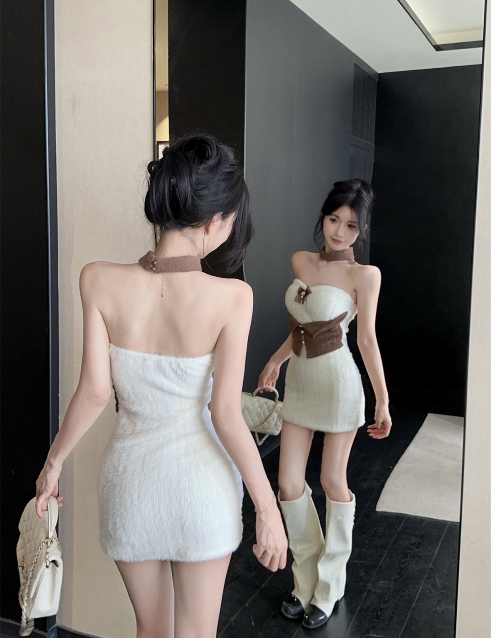 Fluffy outdoor sports enticement dress