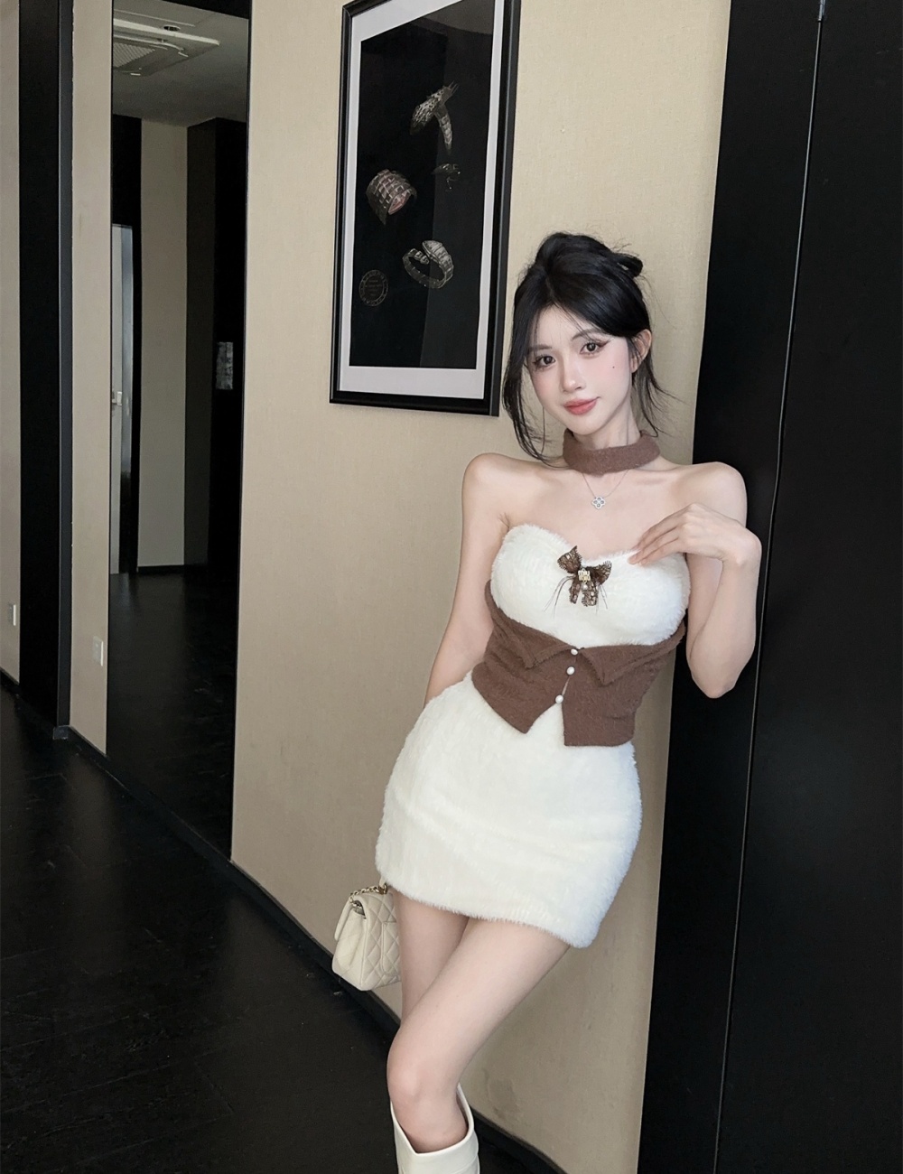 Fluffy outdoor sports enticement dress