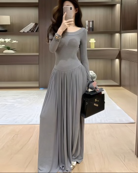 Pinch pleated sexy dress bandage slim long dress for women