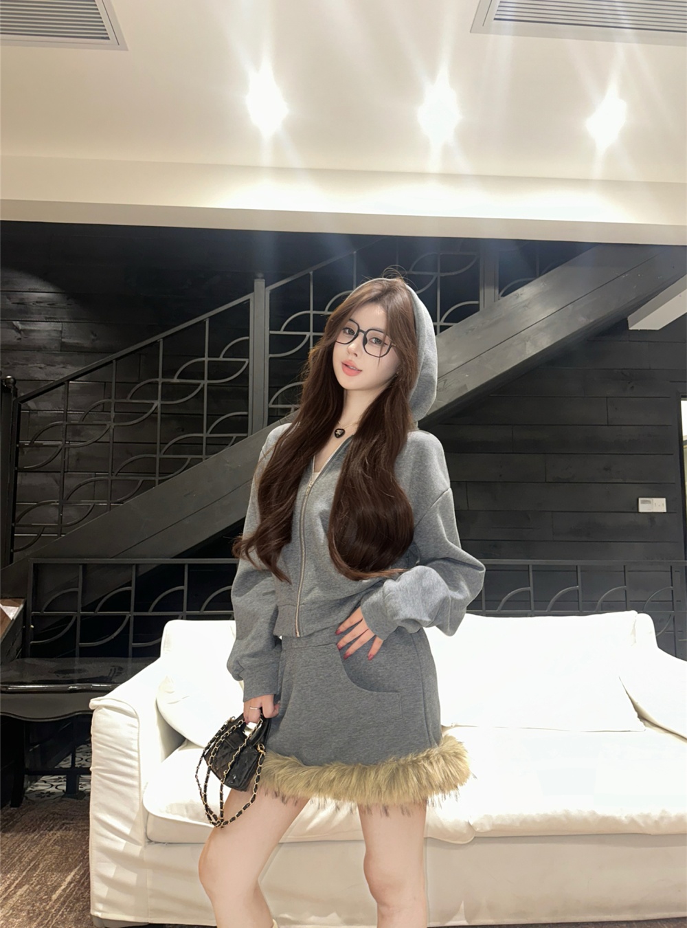 Korean style all-match skirt autumn and winter hoodie