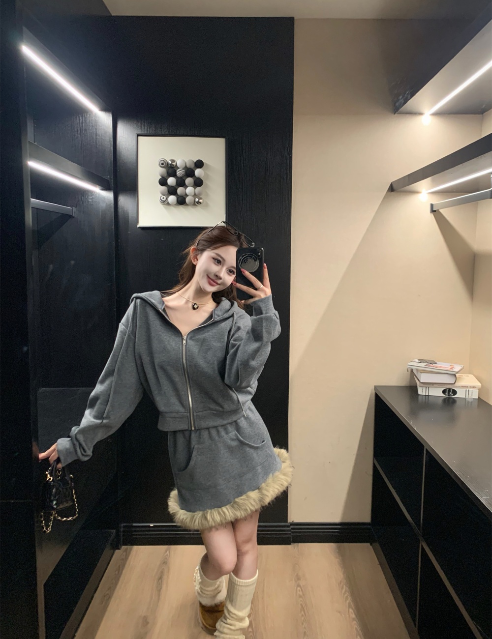 Korean style all-match skirt autumn and winter hoodie