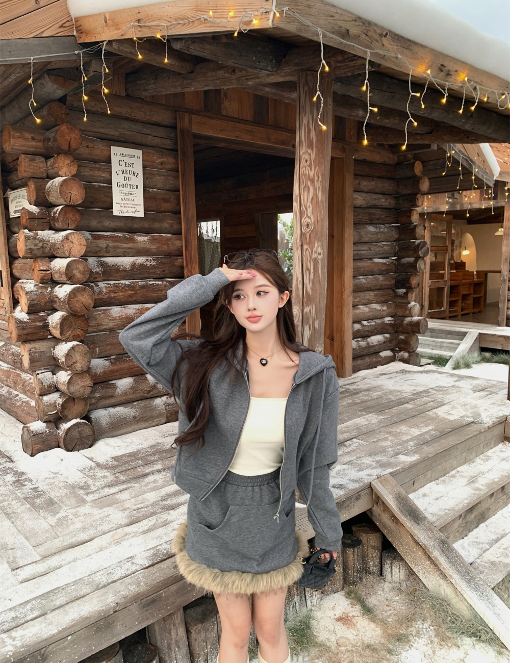 Korean style all-match skirt autumn and winter hoodie