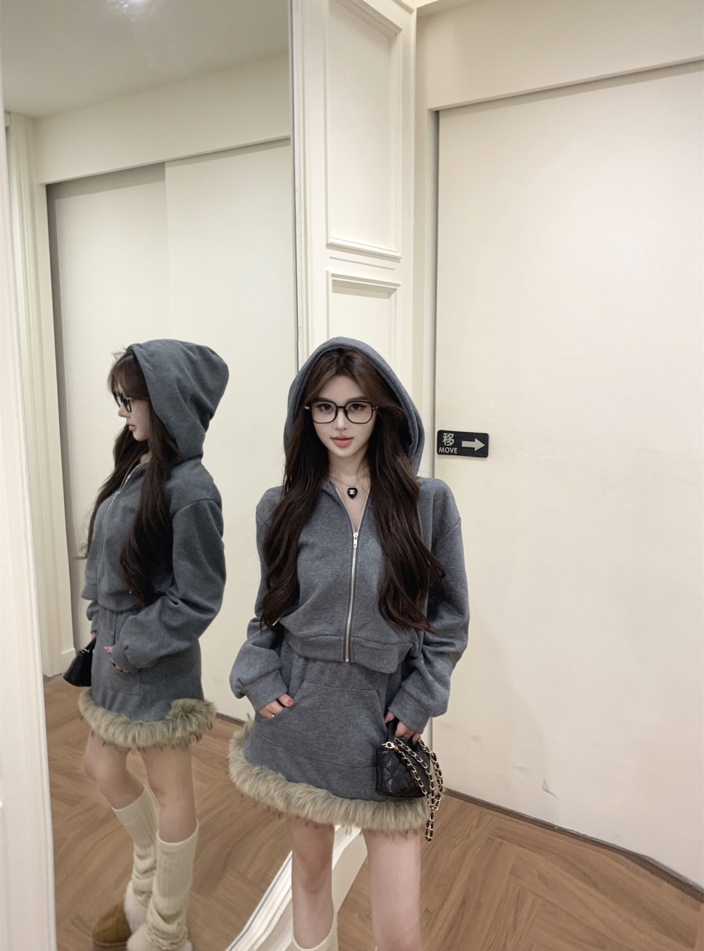 Korean style all-match skirt autumn and winter hoodie