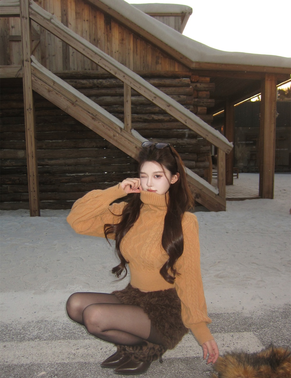 Elmo sweater short skirt 2pcs set for women