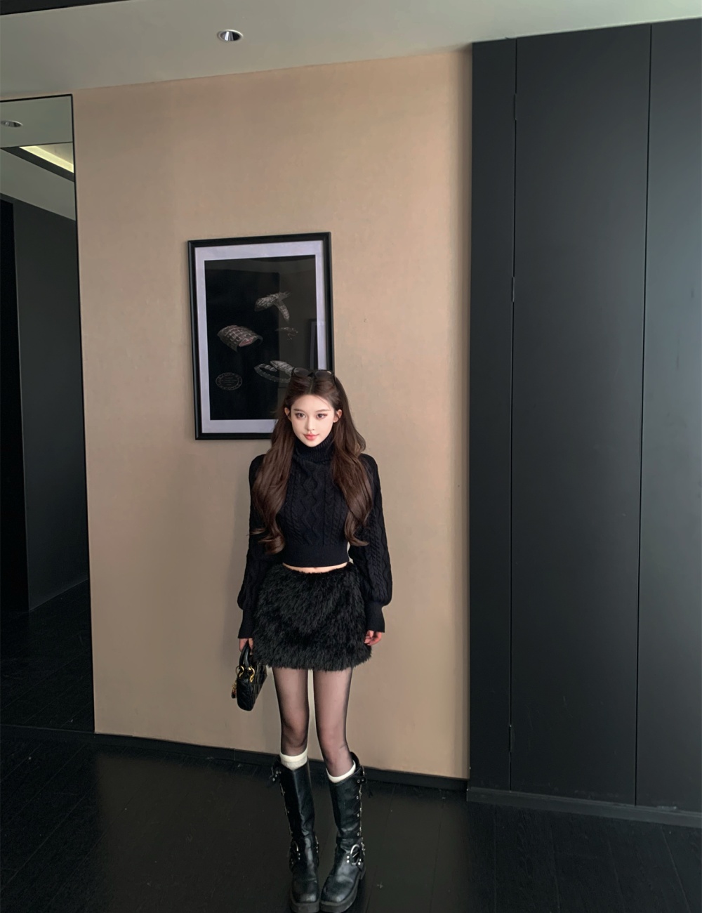 Elmo sweater short skirt 2pcs set for women