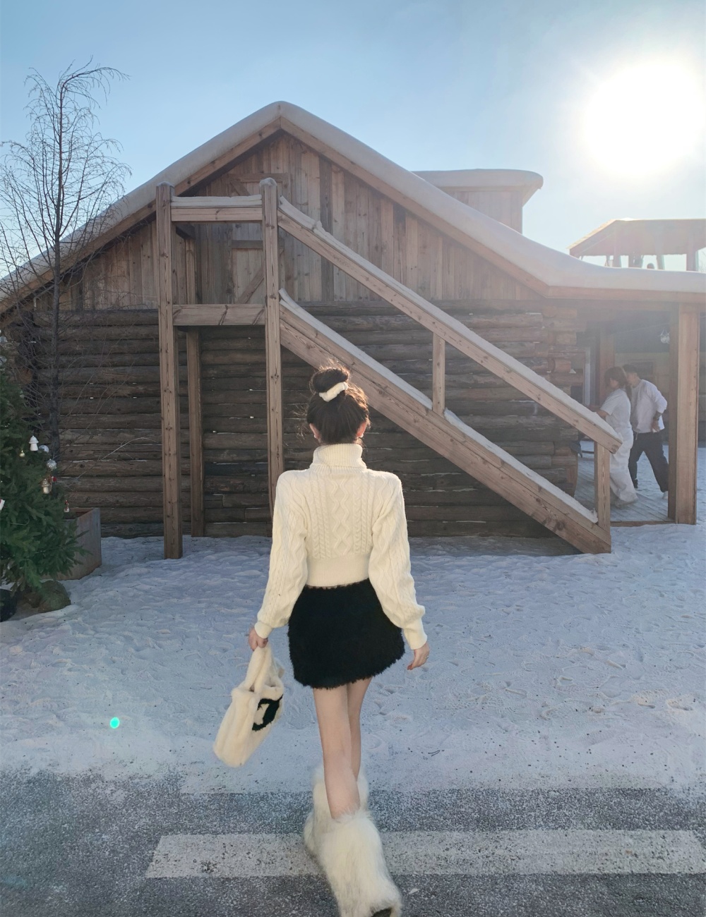 Elmo sweater short skirt 2pcs set for women