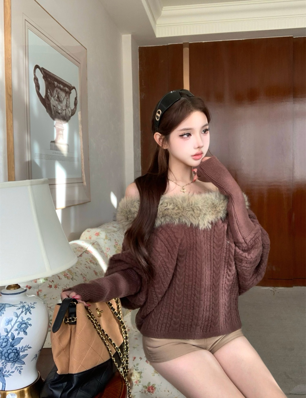 Autumn and winter simulation thick sweater for women
