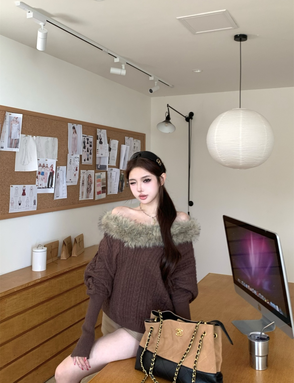Autumn and winter simulation thick sweater for women