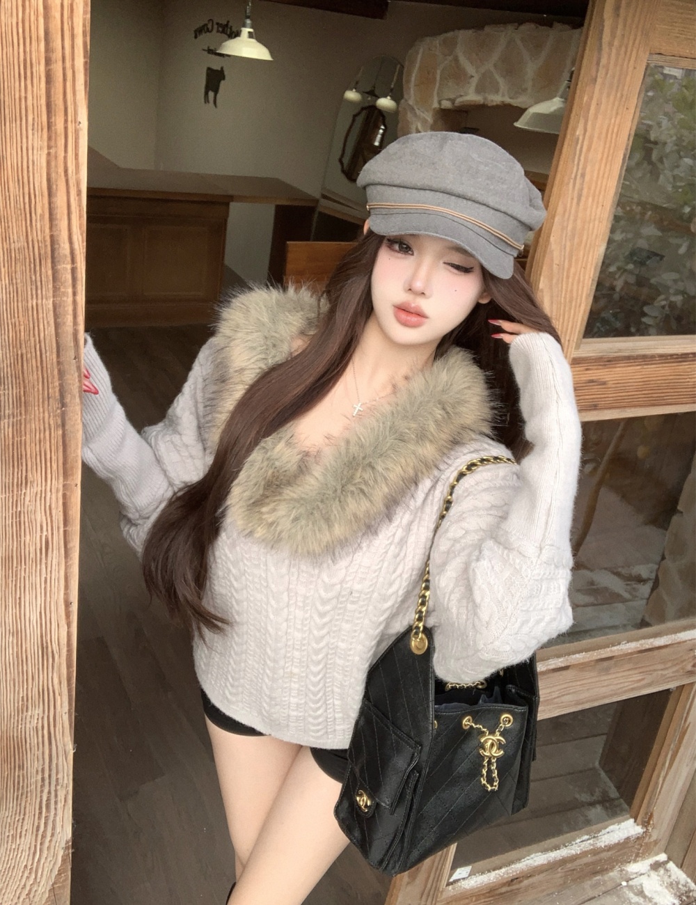 Autumn and winter simulation thick sweater for women