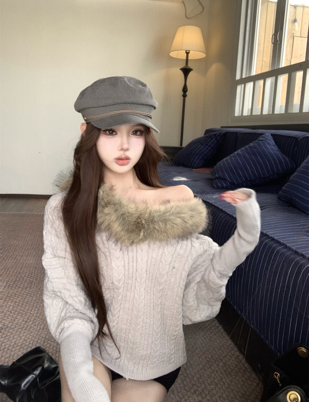 Autumn and winter simulation thick sweater for women