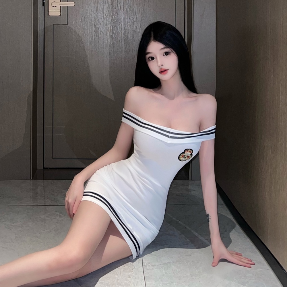 White package hip slim enticement tight dress for women