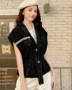 Denim Korean style all-match slim waistcoat
